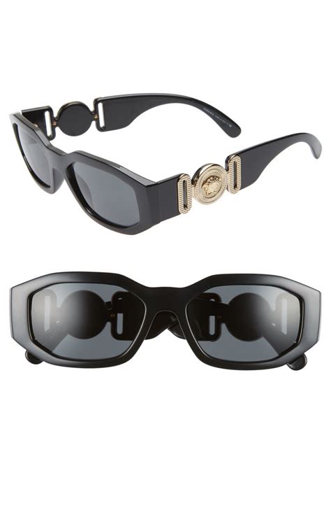 versace biggie silver|Versace Biggie 53mm Round Sunglasses .